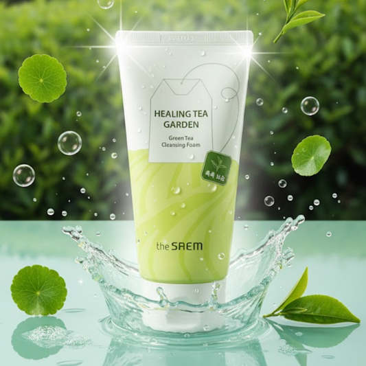 The Saem – Espuma Limpiadora Facial de Té Verde Healing Tea Garden