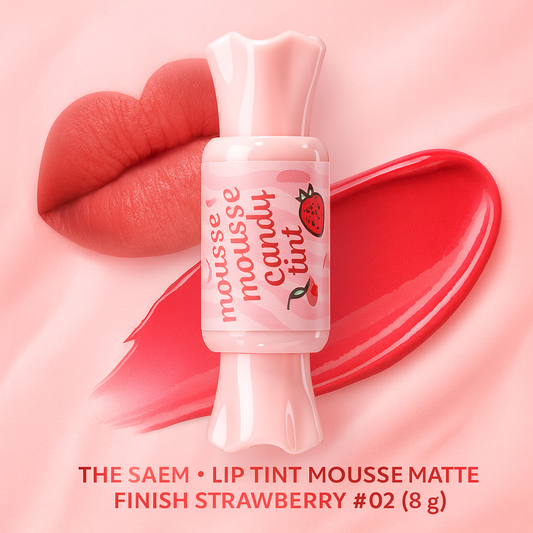 The Saem - Tinte para Labios Mousse Acabado Mate Fresa #02
